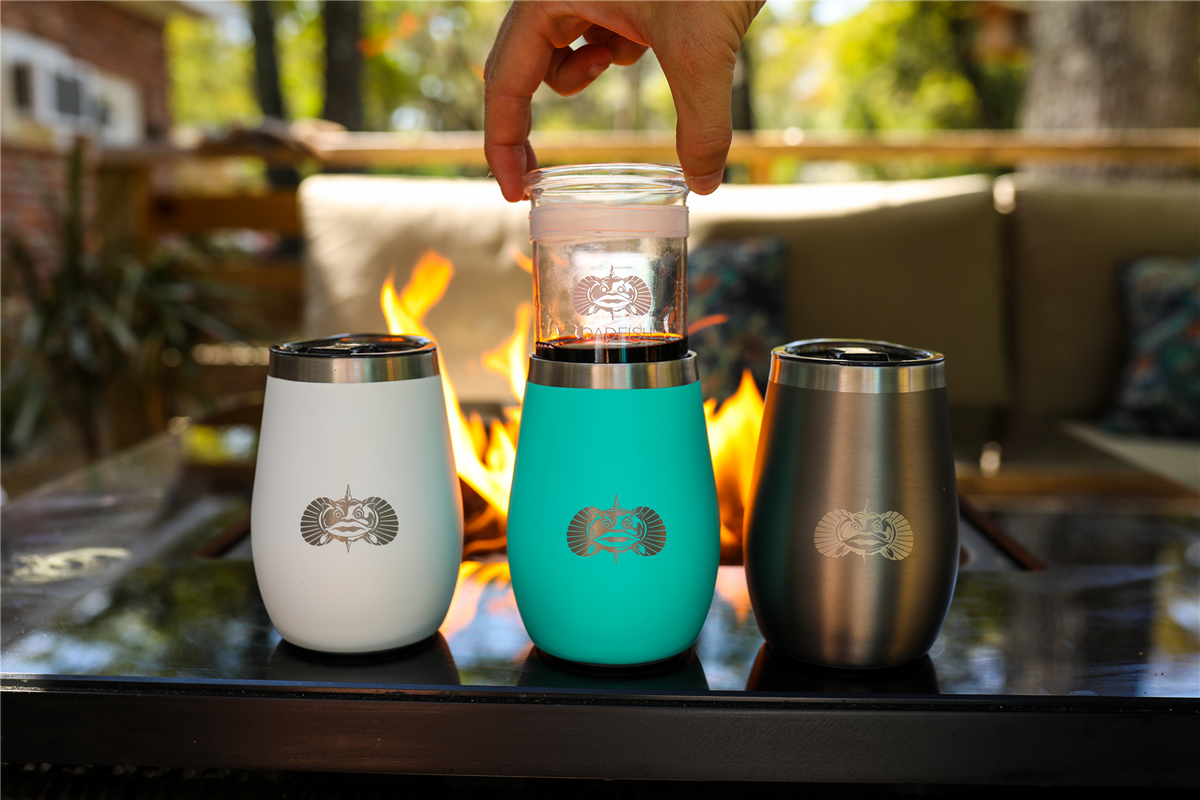 Toadfish Toadfish Non-tipping 10oz Insulated Stainless Steel Wine Tumbler With Easy Slide Lid